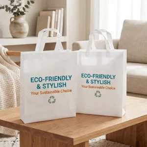 100 Customized Colored Bare Cloth PP Non-woven Reusable Tote Bags Hand Length Handle Supermarket Grocery Shopping Bags