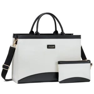 15.6 Inch Large Capacity Canvas Computer Bag for Business Work Teacher Purses Ladies Laptop Tote Handbags for Women
