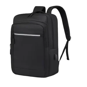 15.6 Inch Waterproof Laptop Backpack USB Port Anti-Theft Oxford Material Travel Bag for Men Polyester Lining Zipper Closure