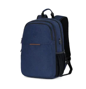17L Dark Blue Laptop School Backpack Business Travel Laptop Bag with USB
