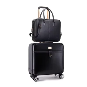 2 Piece Travel Leather Luggage Sets Business Classics PVC Factory Supplying Fixed Password Lock Waterproof Large Capacity