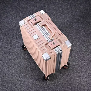 20 Inch Modern Aluminum Unisex Spinner Luggage TSA Lock Lightweight Silent Wheels USB Charging Port Anti Theft Hard Shell