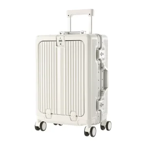 24 Inch Front Opening Suitcase Large Capacity Luggage Case Universal Wheels Password Lock Student Travel Durable