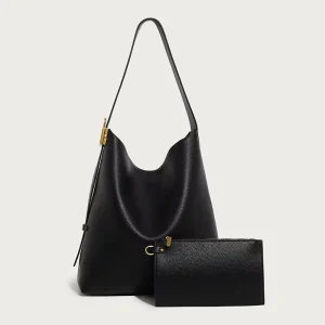 2pcs Hobo Bags for Women Soft Vegan Leather Shoulder Handbag Slouchy Tote Purses