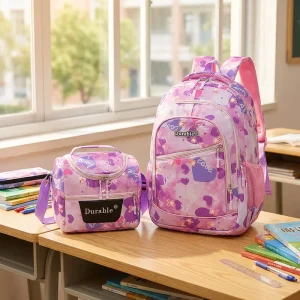 2pcs Large Capacity Insulated Lunch Bag Backpack Set for Men Women High School Students School Bag for Kids Students