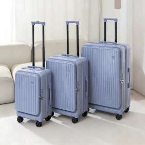 3 Piece Light Weight Modern Luggage Set Front Opening ABS+PC Hard Trolley Bags 4 Wheel Spinner 20 24 28 Inches TSA Lock