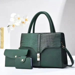 3 in 1 3 Pieces Set Totes Purses Handbags for Women New Trendy Shoulder Bags for Lady