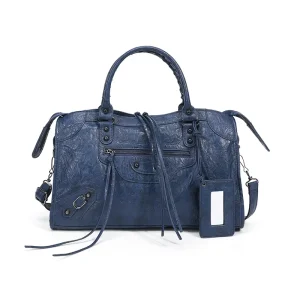 42cm Fashion Lady Rivet Chains Tassel Crossbody Motorcycle Bag Waterproof Portable PU Handheld Shoulder Pillow Women’s Handbag