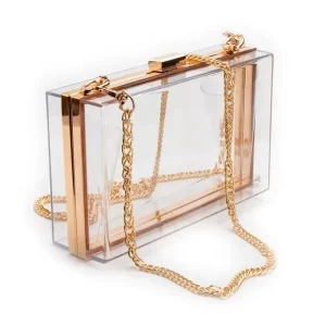 Acrylic Clear Purse Transparent Crossbody Bag Handbag Chain Shoulder Bag Evening Clutch for Women