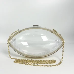 Acrylic Transparent Ball Bag Clutch Shoulder Messenger Bag Fashionable Chain Rugby Clear Acrylic Evening Dress Bag