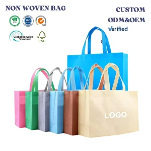 Advertising Non Woven Bag Blue Heat Transfer Printing Heavy Duty Promotional Non Woven Bag Factory