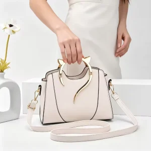Aijiang Ladies PU Handbag New Fashion Simple Casual Slung Shoulder Bag Zipper Single Strap Hidden Pocket Solid Pattern