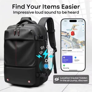 Air Travel Bag with Built in Pump Compatible with Apple Find My Anti theft Positioning Tracking Vacuum Backpack Casual Backpack