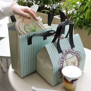 Alice Rabbit Custom Made Tote Style Insulated Disposable Food Bag for Cake Delivery Cold Chain Takeout Rush Orders Welcome