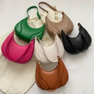All-match Fashionable Elegant Portable Solid Color Dumpling Bag Underarm Women’s Shoulder Bag Sac Pour Femme