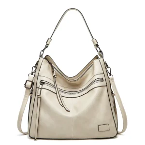 Amber Color Hobo Leather Purses for Women Solid Color Casual Wild Bags Fashionable Retro Shoulder Bag With Large Capacity Bag