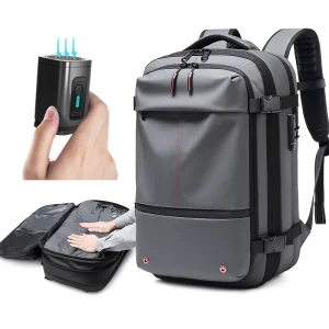 Anti Theft TSA Lock Laptop Airbag Backpack Vacuum Compressor Air Bag Design Backpack Travel Backpack with Vacuum Unisex Oxford