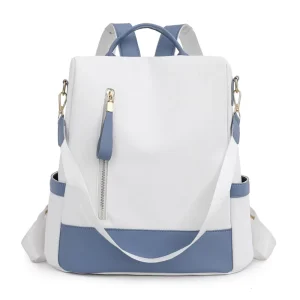 Anti-theft PU Backpack Large Capacity College Student Travel Bag New Color Matching Fashion Design