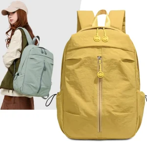 Autumn Vintage Nylon Cloth Backpack Large Capacity Waterproof Short Distance Travel Bag Simple School Bag for Male Female