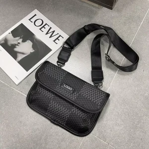Autumn Winter New Arrival Fashion Custom Logo Crossbody Bag Minimalist Weaving Printing Casual Men’s Shoulder Bag for Daily Use