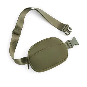 BEARKY Custom Logo Small Waist Pack Durable Olive Green Sport Fanny Pack Unisex Outdoor Chest Bag