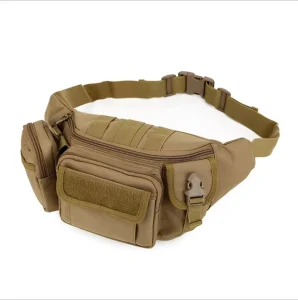 BEARKY Heavy Duty Tactical Vintage Waterproof Waist Bag for Unisex Multi Pocket Belt Fanny Pack for Outdoor Hiking Cycling