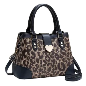 BTL 14814 Modern Hip Hop Ladies Handbag Leopard Print with Trendy Atmospheric Decoration Rivet Decorated