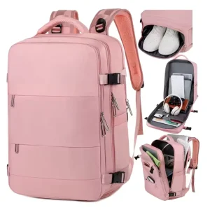 Bag with Luggage Strap High Quality Certification with Non Stink Shoes Compartment Laptop Backpack