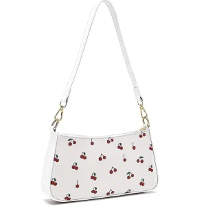 Bags Women Brand Luxury Small PU Y2K Style Shoulder Handbag Single Strap Zipper Closure Cute Cherry Pattern Clutch