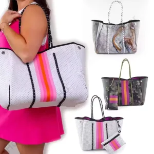Bags Women Handbags Ladies Perforated Carrying Sea Neoprene Beach Bag Tote Handbag Summer Neoprene Bags for Women