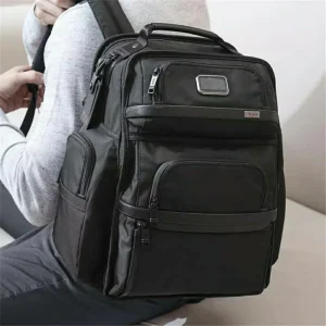 Ballistic Nylon Men’s Black Business Laptop Backpack Large Capacity Computer Backpack