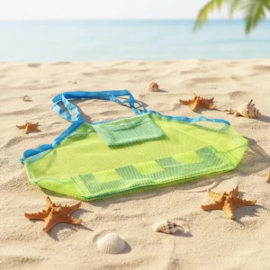 Beach Bag High Capacity Personalized Bohemian Luxury Mesh Handbags Make up Poly Elegant Tennis Nylon Shopping Bags