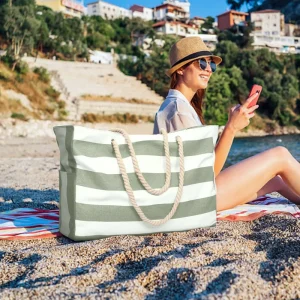 Beach Bags for Women Large Waterproof Portable Tote with Zipper Swim Pool Bag