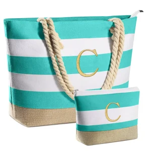 Beach Bags for Women Travel Canvas Beach Tote Pool Waterproof Bag Travel Essentials Gift Bag
