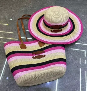 Beach Hat for Women Bag and Hat Set for Ladies Summer Beach Sun Hat