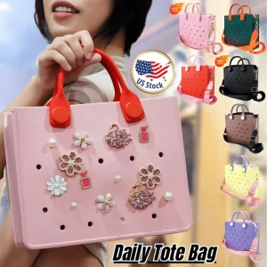 Beach Ready EVA Bag DIY Clog Charm Handbag Summer Waterproof Tote Women Handbag Outdoor Pool Travel Shoe Charm Beach Bag Handbag
