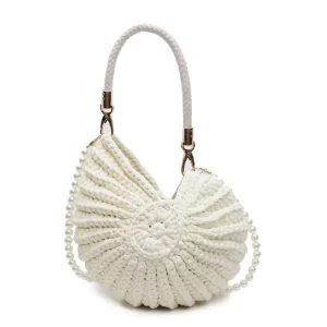 Beach Unique Shell Shaped Woven Bridal Purse for Women Luxury Designs