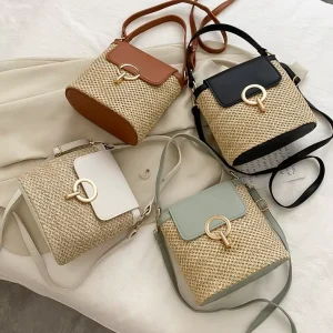 Beach Vacation New Handheld Crossbody Bucket Ladies Fashion Bags Straw Mini Straw Bag