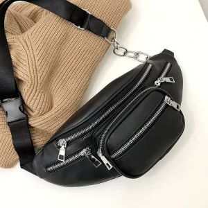 Belt Bag for Women PU Leather Fanny Pack Crossbody Bags for Women Waist Bag with Adjustable Strap