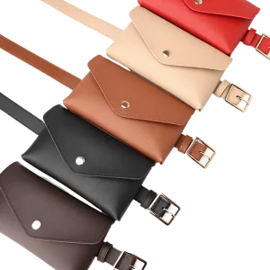 Bestselling Women’s Decorative Waist Cincher All Match Trendy Fashion Outerwear PU Belt Mini Bag Geometric Pattern