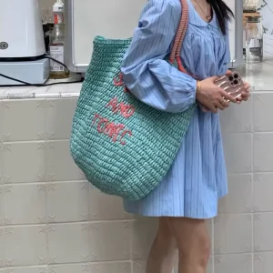 Big Capacity Straw Beach Bags Fashion Handmade Woven Straw Bag Summer Beach Fashion Shoulder Straw Bags