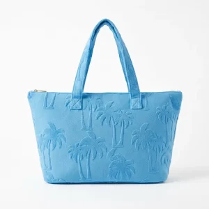 Big Capacity Women Jacquard Terrycloth Zipper Portable Tote Bag Outdoor Travel Shoulder Beach Bag