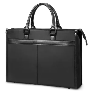 Black Laptop Tote Bags Office Business Real Leather Handbag for Men