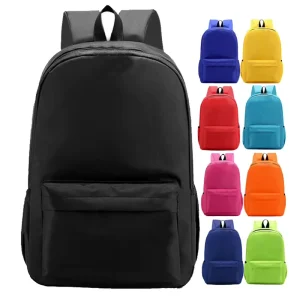 Black Waterproof Soft Kids Teenagers Backpacks Polyester School Bag for Women Men Students