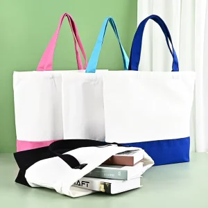 Blank Shopping Bag for Grocery Shopping Medium Size Custom Logo Cotton Canvas Tote Bag Personalized