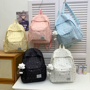 Bowknot Student Backpack, College School Bag for Daily Travel and Children