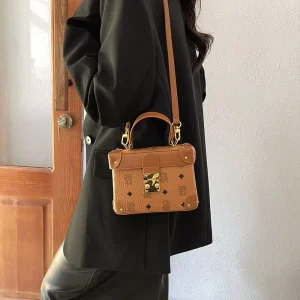 Box Bag New Trendy Fashion Western Style Cute Niche Design Women’s High end Hand Carry Crossbody Small Square Print Bag