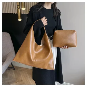Brand Hobo Bags Leather Vegan Handbag One Shoulder Designer Triangle Tote Bags for Women