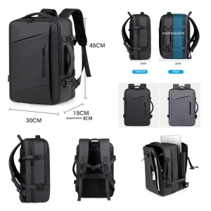 Business Custom Logo Travel Luggage Waterproof Expansion Computer Bag Multi function USB Backpack Laptop Backpack