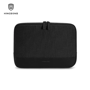 Business Simple Classic Black Unisex Waterproof Durable Fabric Portable Laptop Bag with Zipper Closure